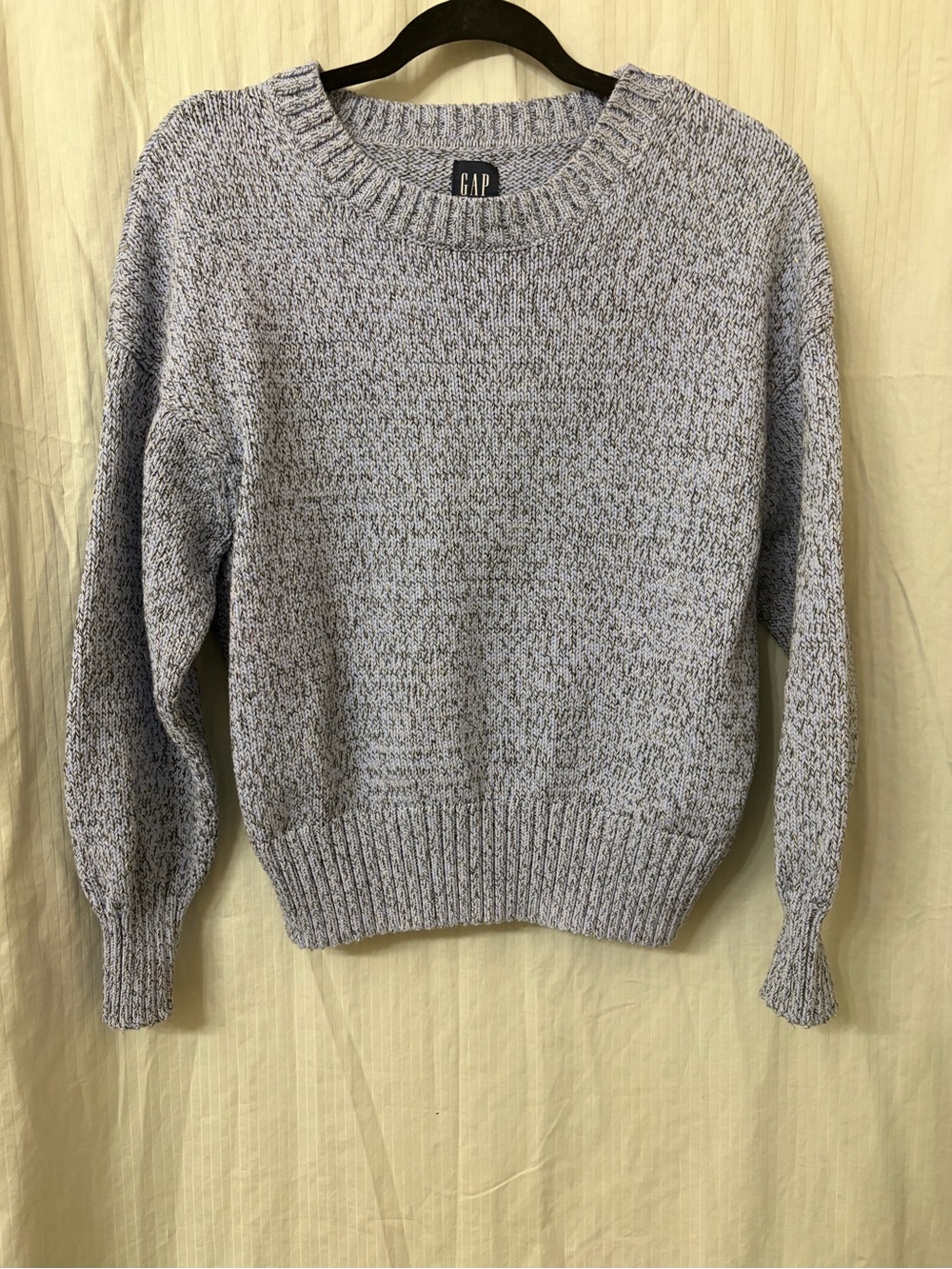 GAP Women's Heathered Light Blue Crewneck Sweater